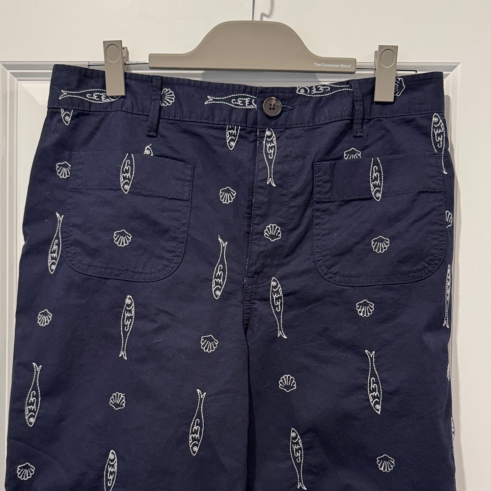 Free Assembly Navy Chino Pants with Fish and Seashell embroidery - Picture 11 of 12